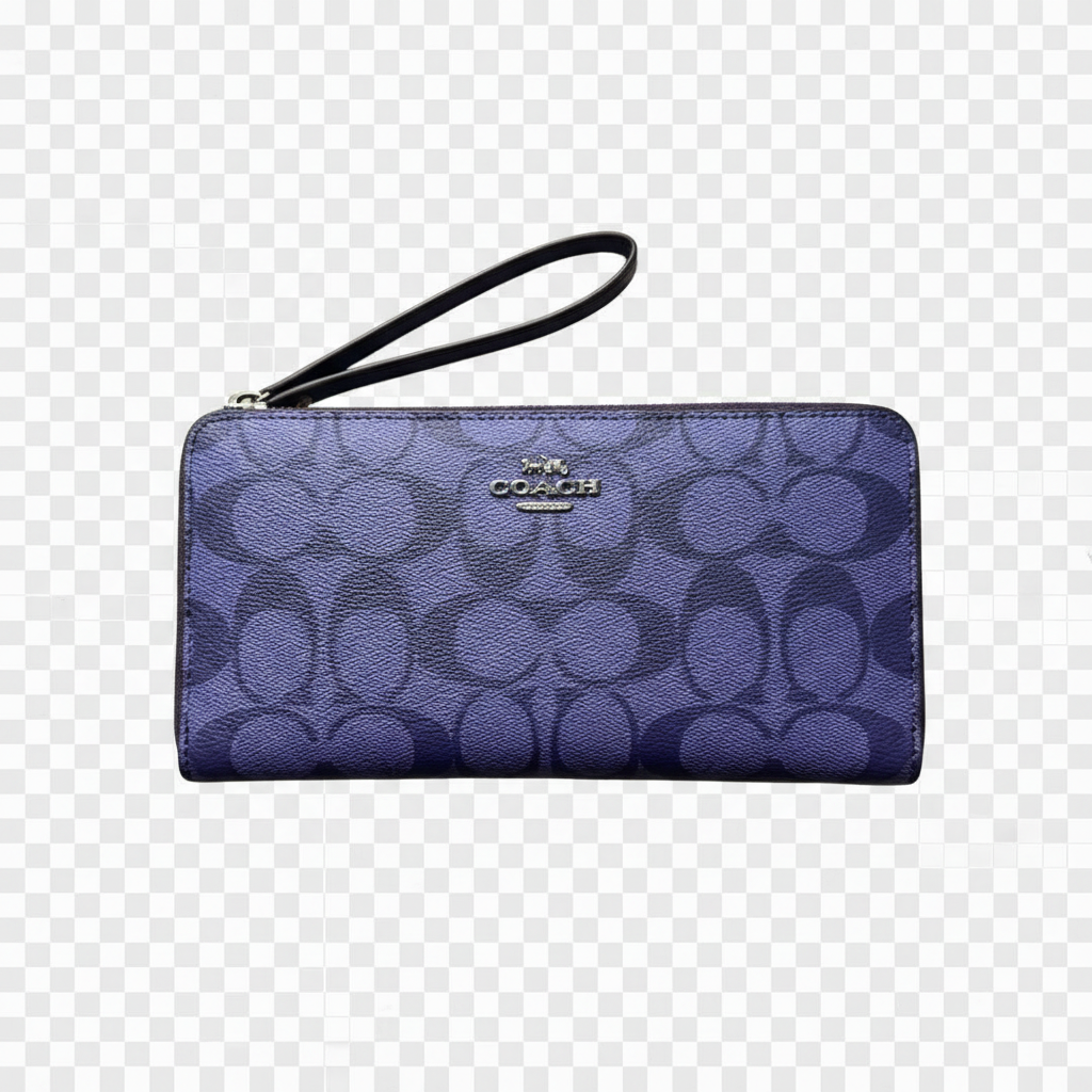 Coach Signature Blue Zip Wallet