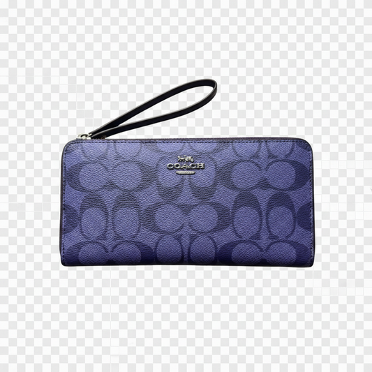 Coach Signature Blue Zip Wallet
